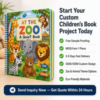 Livre d'activités Montessori interactif personnalisé pour tout-petits, en feutre, avec reliure spirale, sur le thème des animaux du zoo, éducatif, pour enfants, impression de livres