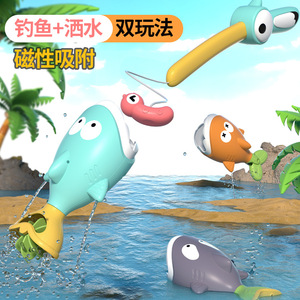 ของเล่นตกปลาไม้กระดิกนก ชุดเล่นน้ำแม่เหล็กปลาฉลาม สำหรับเด็กอายุ 4-7 ปี - Product Image 1