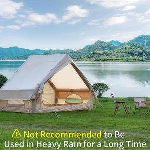 เต็นท์แกลมปิ้งกันน้ำ4-6คนติดตั้งง่าย4ฤดูพองได้พร้อมปั๊มผ้าแคนวาสพื้นที่6เมตรสำหรับใช้งานกลางแจ้ง - Product Image 2