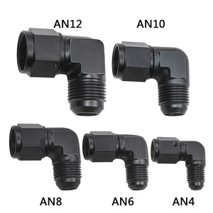 Adaptateur de tuyau coudé à 90 degrés Hoso Racing An4 An6 An8 An10 An12 en aluminium pour système de refroidissement - Product Image 2