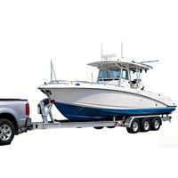 Remorque pour bateau de grande taille, remorque pour bateau en aluminium, remorque pour bateau ponton de 10 m de long, remorque pour bateau robuste
