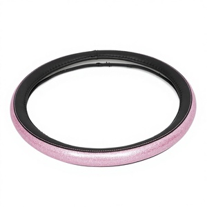 Housse de <span class=keywords><strong>volant</strong></span> en cuir antidérapante de qualité supérieure, universelle, 38 <span class=keywords><strong>cm</strong></span>/15'', décoration intérieure de voiture pour femmes - Product Image 5