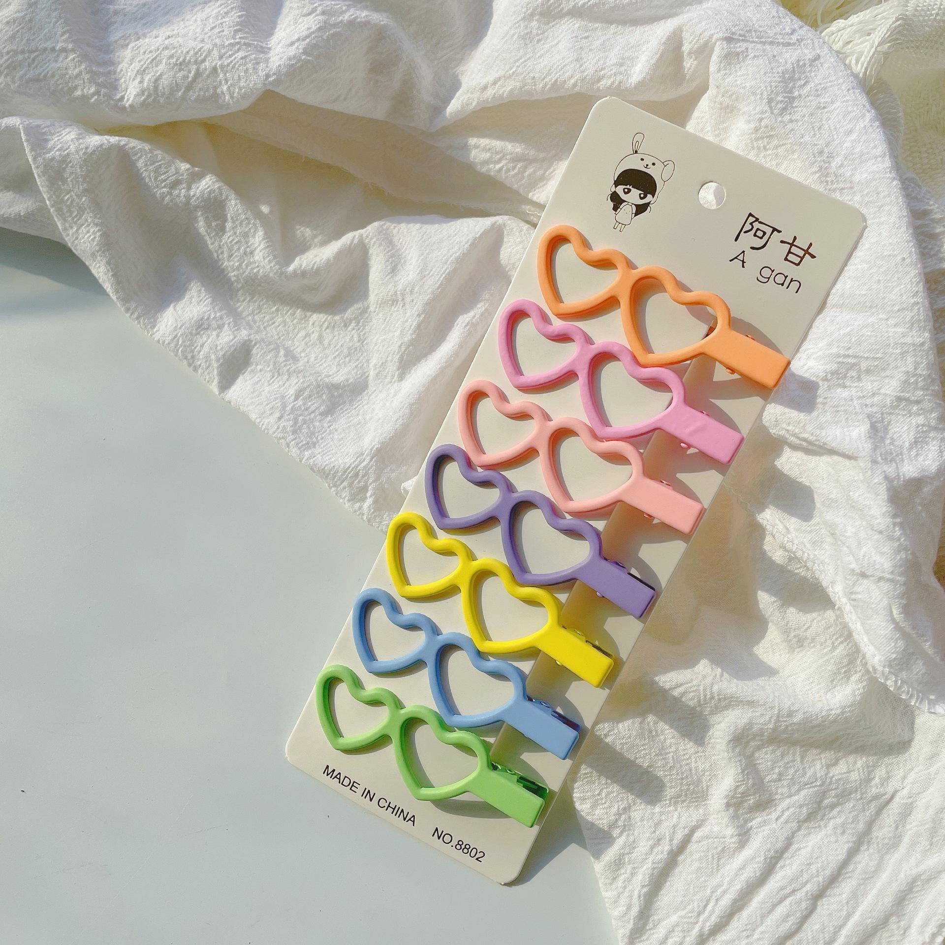 Double Peach Heart 7 Colors 7 Pieces