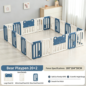 Parc de jeu pliable multi-usage pour enfants avec piscine à balles amovible, en plastique HDPE, pour la protection des bébés, idéal pour le salon et la maternelle - Product Image 1