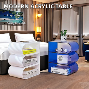 رف مجلات عصري لأثاث الفنادق والمكاتب، طاولة جانبية، رف كتب محمول من الأكريليك قابل للتثبيت على الحائط، صديق للبيئة مع ضمان لمدة 5 سنوات - Product Image 2