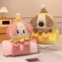Coussin-Plaid 2-en-1 en Coton Doux et Flanelle pour Enfants, Idéal pour les Voyages et le Canapé