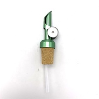 Bouchon en liège de couleur verte, en métal, automatique, pesé, huile d'olive, vinaigre, bouteille de vin, liqueur, vitesse, bec verseur, distributeur