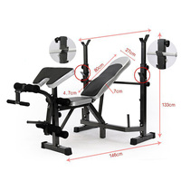 Banc de musculation portable multifonctionnel réglable et pliable pour exercices de musculation, de press d'abdominaux et de développé couché, pour haltères et poids