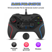 Manette de jeu filaire USB S818W pour NS Switch Lite/OLED/Android HID/Windows PC/PS3, contrôleur de jeu antidérapant avec boutons arrière