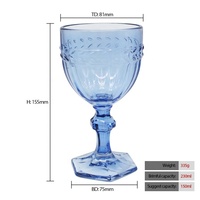 LANGXU 320ml Gobelet classique ambré bleu vintage verre vin rouge tasse à boire cristal verres à vin ensembles