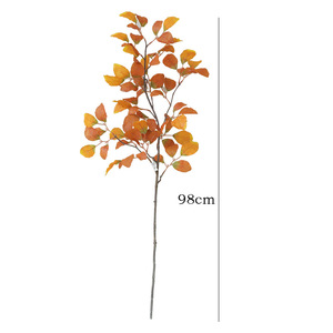 Fusto artificiale foglia d'autunno Fagus Sylvatica Folige arancio ramo steli lunghi foglie d'autunno per la composizione floreale decorazioni autunnali - Product Image 5