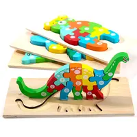 2023 Jouet Enfant Juguetes Para Infantil Kayu 3d Puzzle Montessori Permainan Mainan Anak-anak Kayu Jigsaw Puzzle Mainan Pendidikan