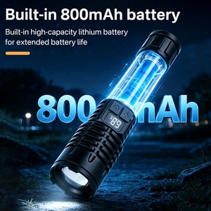 Torcia LED Ricaricabile ad Alta Luminosità con Luce Laterale COB, Display Digitale della Potenza, Zoom Regolabile, Torcia Tattica per Emergenze - Product Image 5