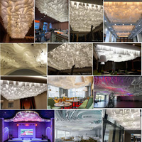 Lustre créatif pour hôtel et mariage, en papier texturé français, texture ondulée, translucide, LED anti-éblouissement, taille personnalisable