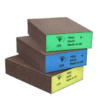 Bloc de ponçage brun en aluminium, éponge abrasive souple, outils abrasifs 100x70x25mm 3.9"x2.7"x1" en mousse EVA