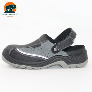 Pantofole di Sicurezza Rocky Buffalo, Calzature <span class=keywords><strong>da</strong></span> <span class=keywords><strong>Lavoro</strong></span> Antiscivolo di Alta Qualità, Tomaia in Pelle Nera Goffrata, Fodera in Rete - Product Image 2