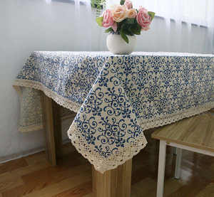 Wholesale 120 White Non-Woven <b>Fabric</b> Tablecloth <b>Purple</b> Lace Embroidery Crocheted Waterproof Oilproof Disposable Table Cloth - Product Image 4