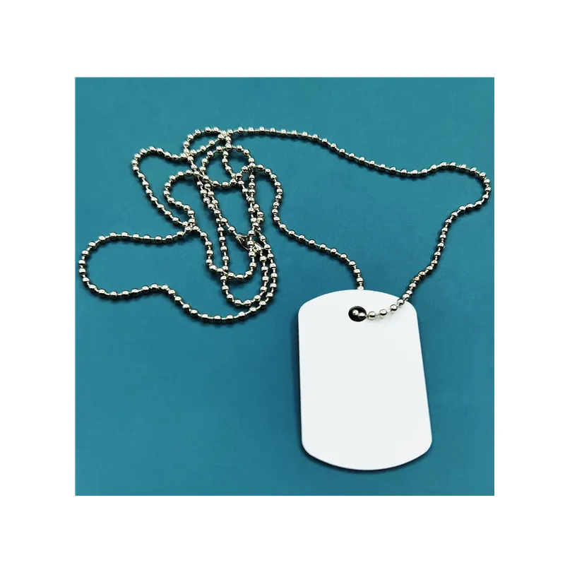 Hot bán 2 mặt có thể in thăng hoa khoảng trống nhôm Dog Tags cá nhân kim loại Dog Tags với bóng chains