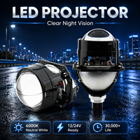 Phares LED automobiles universels à rétrofit, lentille de projecteur Bi-LED 2,5 pouces améliorée, 6 cœurs, 6000K, 12V 24V, faisceau haut et bas