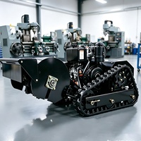 Livraison gratuite, tondeuse à gazon tout-terrain à moteur diesel CE EPA, tondeuse à gazon robotisée à chenilles en caoutchouc agricole, télécommandée