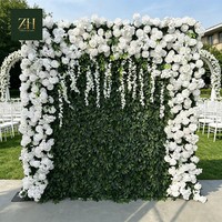 Heißer Verkauf: Großhandel Handgefertigte Seidenrosen-Blumenwand, Maßgefertigte Künstliche Blumenwand für Kommerzielle Geschäfte und Fotodekoration