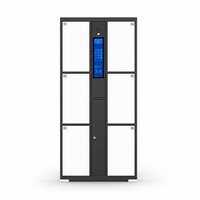 Casier de rangement intelligent à code PIN pour bagages, 6 portes, en acier galvanisé, sur pied, pour aéroports, hôtels, gares