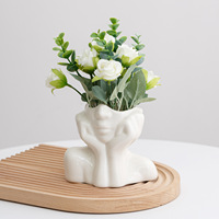 Vase en céramique artisanal moderne et minimaliste pour rangement créatif de maquillage, présentoir, décoration intérieure, table, meuble TV, arrangement floral