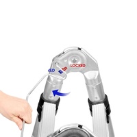 Échelle télescopique robuste moderne, capacité de 330 lb, en aluminium, pieds antidérapants, certifiée EN131-6, pour la maison et les toits