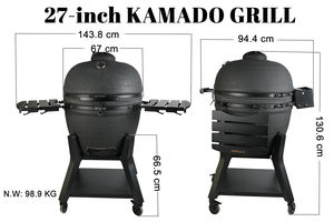 Parrilla Kamado Joe de Cerámica de Lujo Premium AUPLEX de 27 Pulgadas con Carro - Uso en Cocina y Jardín al Aire Libre - Product Image 6