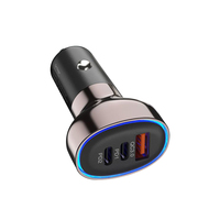 Chargeur de voiture 3 ports à charge rapide QC3.0 USB C PD 30W, adaptateur de charge rapide pour téléphone, vente chaude