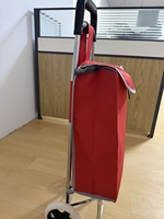 Chariot de courses pliable portable en tissu Oxford, chariot de supermarché à un seul niveau, sac de rangement alimentaire, type autoportant