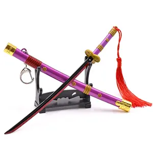 Hot Bán Katanas Samurai Mini Katana Kim Loại Hợp Kim Một Mảnh Zoro Mini Đồ Chơi Katana Keychain Cho Cosplay