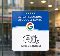 Plaque NFC étanche en PVC italienne pour avis clients, autocollant personnalisé Google Review, étiquette NFC pour comptoir de magasin et vitrine