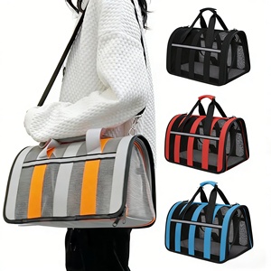 Sac de transport <span class=keywords><strong>pour</strong></span> animaux de compagnie personnalisé à quatre côtés avec fenêtre en maille PC et poche latérale <span class=keywords><strong>pour</strong></span> tablette, respirant, portable, écologique - Product Image 5
