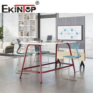 EkiNTop Rectangle Conference <b>Table</b> Metal Frame Industrial Design <b>Office</b> Furniture for Meeting Room 4 Seats Stable Structure - Product Image 6
