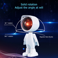 CuteMini astronauta proyector de luz nocturna decoración del hogar atmósfera luz recargable Robot niños lámpara de puesta de sol