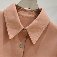 Veste Courte en Cuir de Mouton pour Femme, Style Décontracté, avec Poches Poitrine et Coutures Décoratives