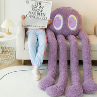 Peluche Poulpe Kawaii à Succès Commercial, Vente en Gros, Décoration Thème Océan, Calamar en Peluche avec Grands Yeux, Coussin Poulpe Mignon