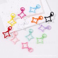 Breloques étoiles style coréen, colorées et peintes, porte-clés avec fermoir mousqueton en alliage de zinc, accessoires de bijoux faits main DIY