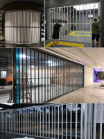 Porte pliante transparente en polycarbonate, porte accordéon transparente, devanture de magasin, entrée de centre commercial, fourniture directe d'usine