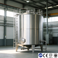 Tanque de Procesamiento de Agua Destilada de 200L, Acero Inoxidable 316L, Grado Alimenticio, ISO 9001, Doble Pared, Control de Temperatura