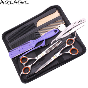 Cắt tóc kéo aqiabi 5.5 "6'' JP không gỉ cắt tóc Kéo Cắt Tóc thiết lập mỏng Shears Salon công cụ tạo kiểu A1009 - Product Image 1