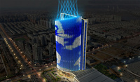 Écran LED en maille imperméable IP67, éclairage extérieur à haute luminosité, éclairage permanent pour façade de bâtiment, grand écran publicitaire