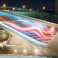 Pantalla LED Transparente Autoadhesiva, Cascada Flexible para Uso en Ascensores, Fácil Instalación