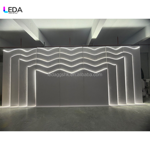 LEDA New Design Magnificent White Acrylic Wave Light <b>Backdrop</b> Wedding <b>Backdrop</b> for Wedding Event <b>Party</b> Stage Decor - Product Image 4