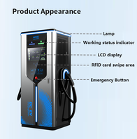 Stations de recharge de voitures électriques 400 kW 80 kW avec chargeur AC double pistolet, paiement par carte commerciale CCS GBT