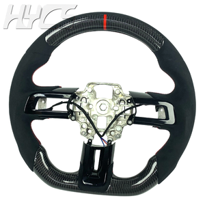 Volant sport en cuir et fibre de carbone pour l'intérieur de la voiture, pour <span class=keywords><strong>Ford</strong></span> Mustang GT500 GT350 S550 2015-2023 5.0L GT <span class=keywords><strong>V8</strong></span> 350 500 Shelby - Product Image 2
