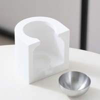 Brûleur d'huiles essentielles en gypse, porte-bougie chauffe-cire, diffuseur d'encens, lampe chauffante en métal pour la maison