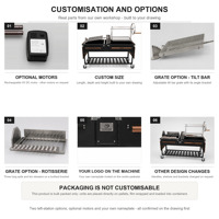 Barbecue argentin multifonctionnel avec moteur de rôtissoire rechargeable et grille réglable pour la cuisson en extérieur