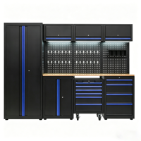 Sistema de Almacenamiento para Taller y Garaje de 8 Módulos, Gabinete para Herramientas con LED y Juego Completo de Herramientas